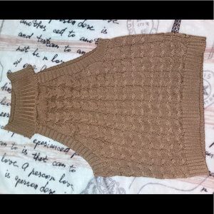 Turtleneck (styled) top, color:brown, size: s